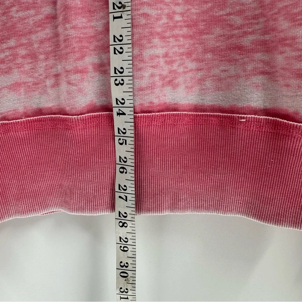 Buddy by the Sea Hoodie Sz M Pink Dog Surfboard Graphic V-Neck Thumbholes Beach